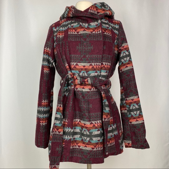 Mossimo Supply Co. Jackets & Blazers - Mossimo Aztec Hooded Winter Coat, Size Large